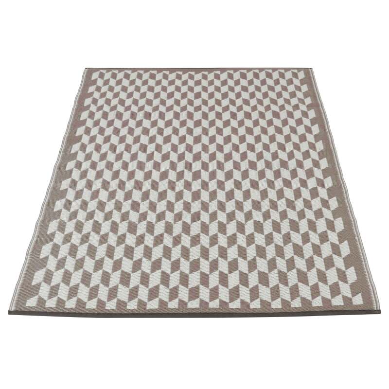 Rechteckiger Outdoor-Teppich  mit doppelseitigem geflochtenem Muster aus Polypropylen 