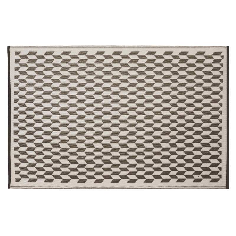 Rechteckiger Outdoor-Teppich  mit doppelseitigem geflochtenem Muster aus Polypropylen 