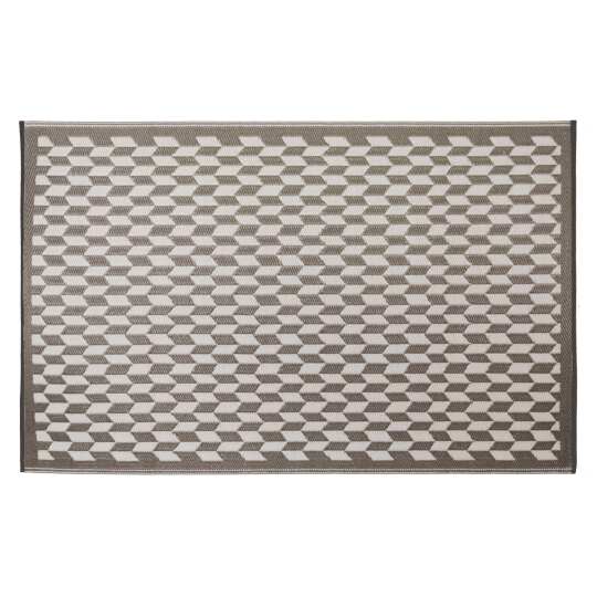 Rechteckiger Outdoor-Teppich mit doppelseitigem geflochtenem Muster aus Polypropylen