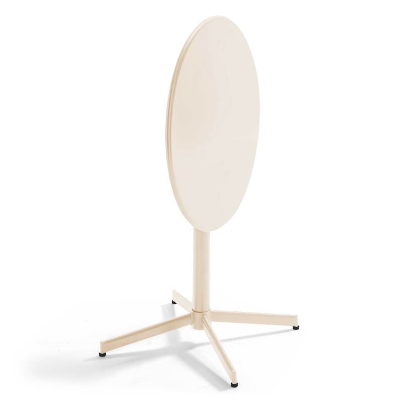 Klappbarer Bistrot-Gartentisch Ø70 x 72 cm und 2 Metallstühle