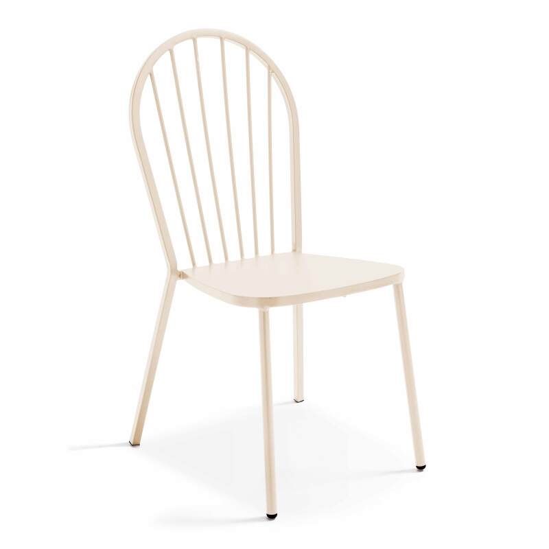 Klappbarer Bistrot-Gartentisch Ø70 x 72 cm und 2 Metallstühle