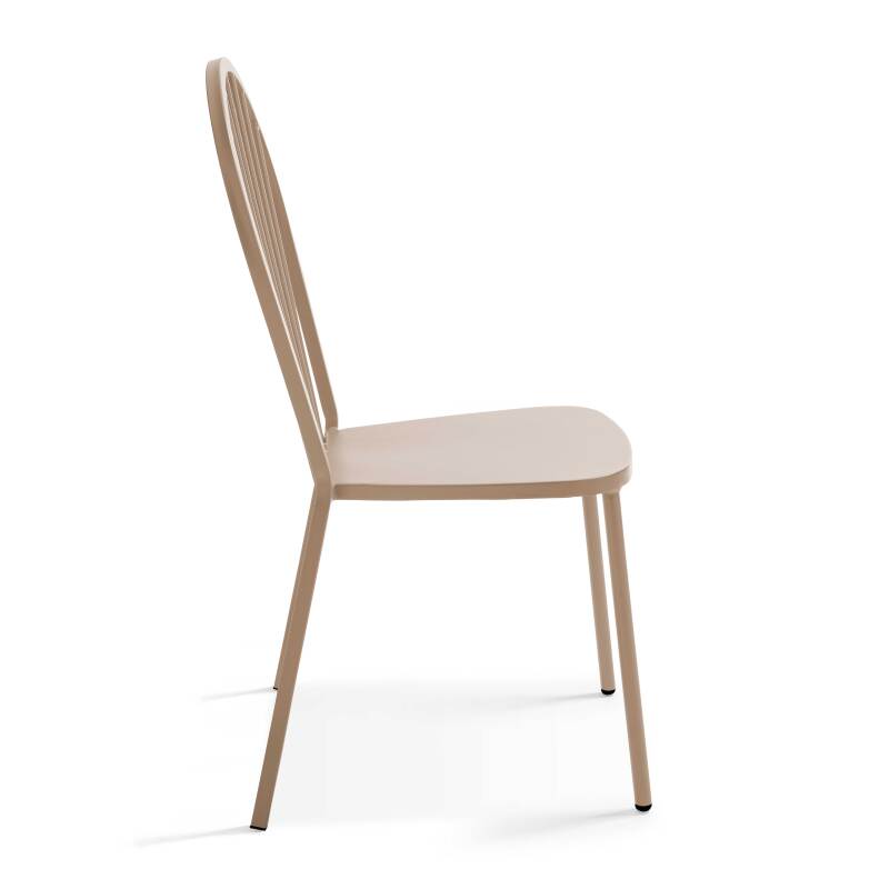 Klappbarer Bistrot-Gartentisch Ø70 x 72 cm und 2 Metallstühle