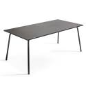 Rechteckiger Gartentisch 180 x 90 und 8 Bistrostühle aus Metall
