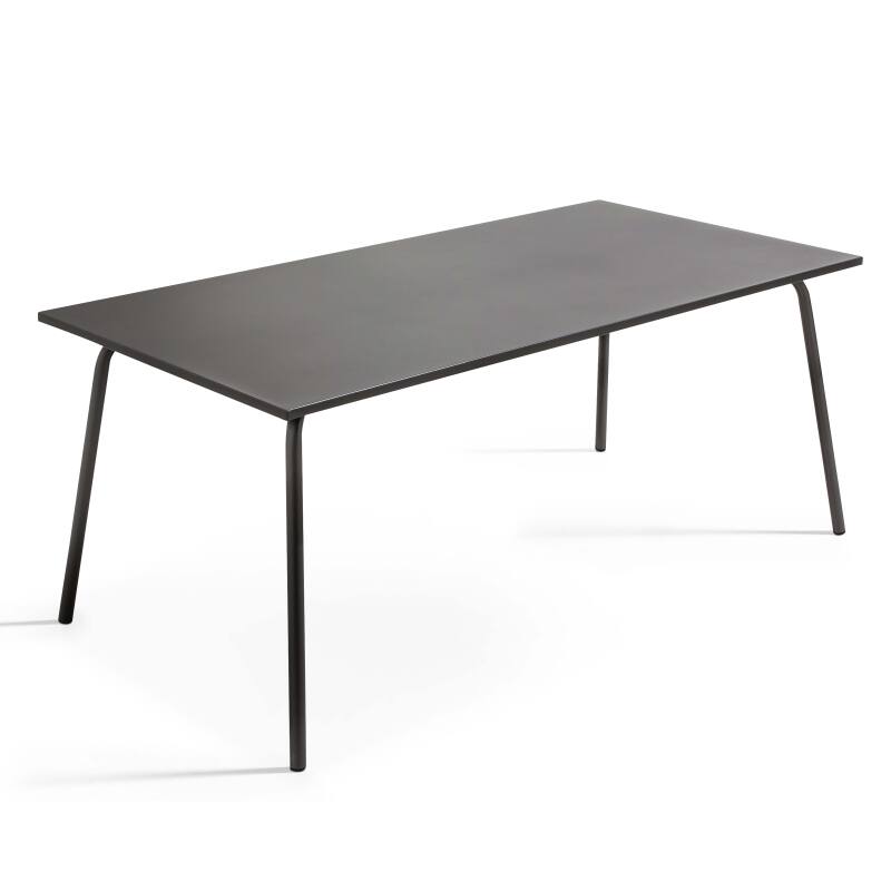 Rechteckiger Gartentisch 180 x 90 und 8 Bistrostühle aus Metall