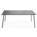 Rechteckiger Gartentisch 180 x 90 und 8 Bistrostühle aus Metall