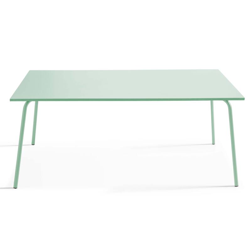 Rechteckiger Gartentisch 180 x 90 und 8 Bistrostühle aus Metall