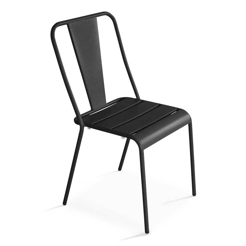 Rechteckiger Gartentisch 180 x 90 und 8 Bistrostühle aus Metall