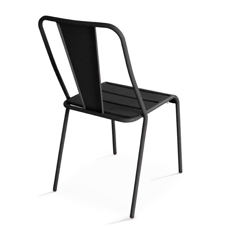 Rechteckiger Gartentisch 180 x 90 und 8 Bistrostühle aus Metall