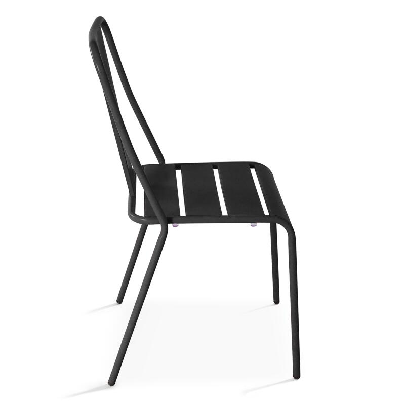 Rechteckiger Gartentisch 180 x 90 und 8 Bistrostühle aus Metall