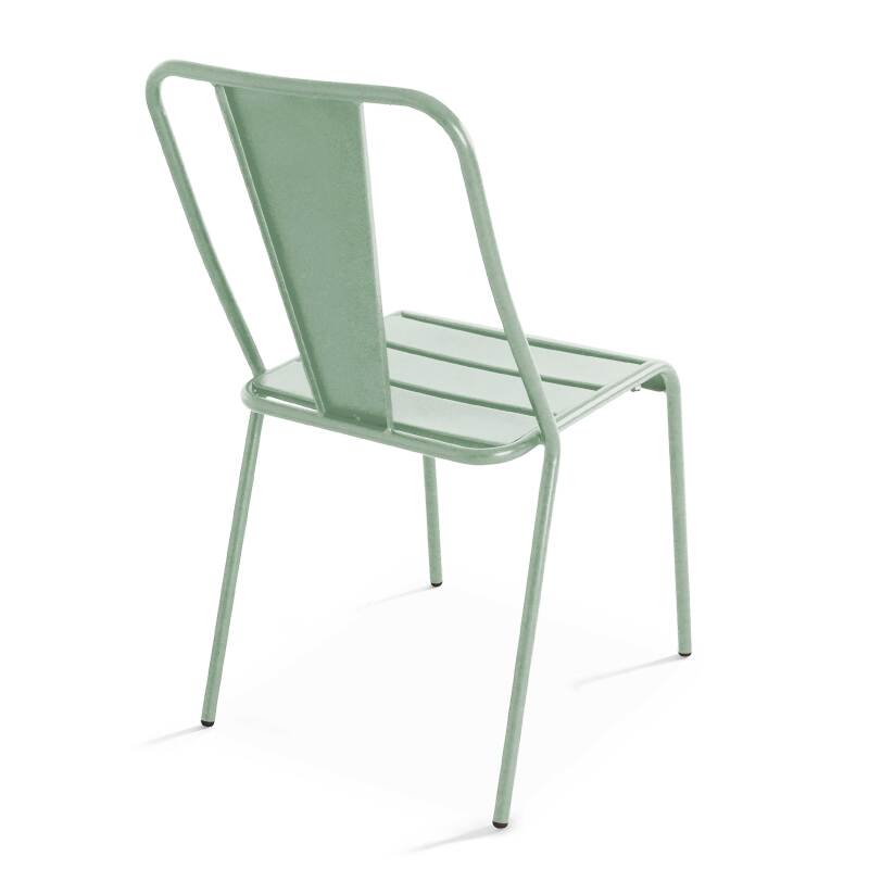 Rechteckiger Gartentisch 180 x 90 und 8 Bistrostühle aus Metall