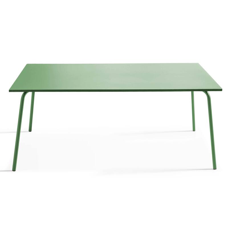 Rechteckiger Gartentisch 180 x 90cm und 8 Bistrostühle aus Metall