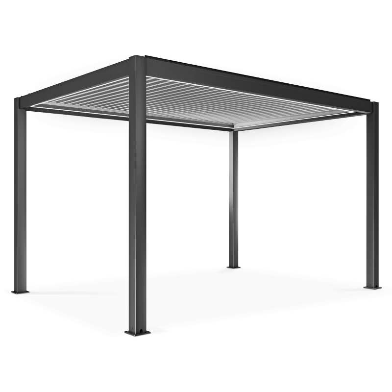Motorisierte selbsttragende bioklimatische Aluminium-Pergola 3x4m mit LED-Beleuchtung