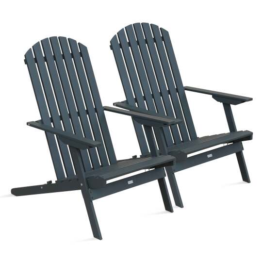 Set aus 2 klappbaren, verstellbaren Relaxsessel mit 3 Positionen aus FSC®-zertifiziertem Eukalyptusholz