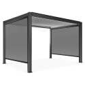 Motorisierte / beleuchtete freistehende bioklimatische Pergola aus Aluminium mit 3x4m und 1, 2 oder 3 Markisen
