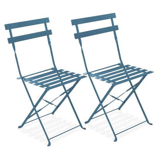 Set aus 2 klappbaren Bistro-Gartenstühlen