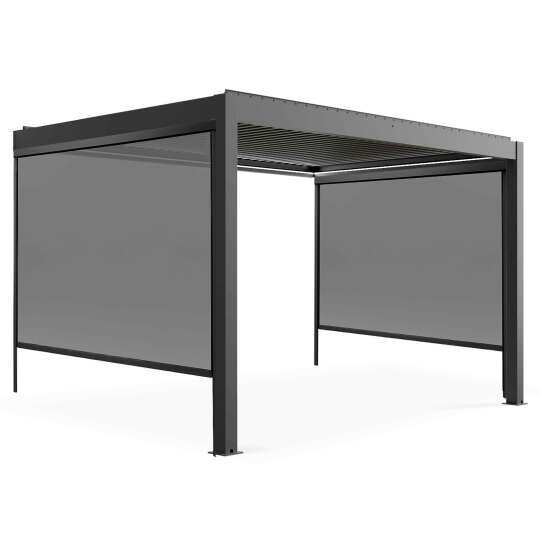 Motorisierte/beleuchtete angelehnte Pergola 3x4m - 1, 2 oder 3 Markisen | Oviala