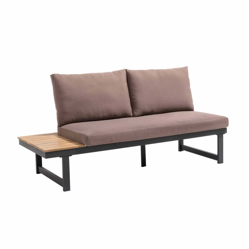 Ecksofa-Gartenlounge-Set für 6 Personen aus Aluminium und FSC®-zertifiziertem Holz