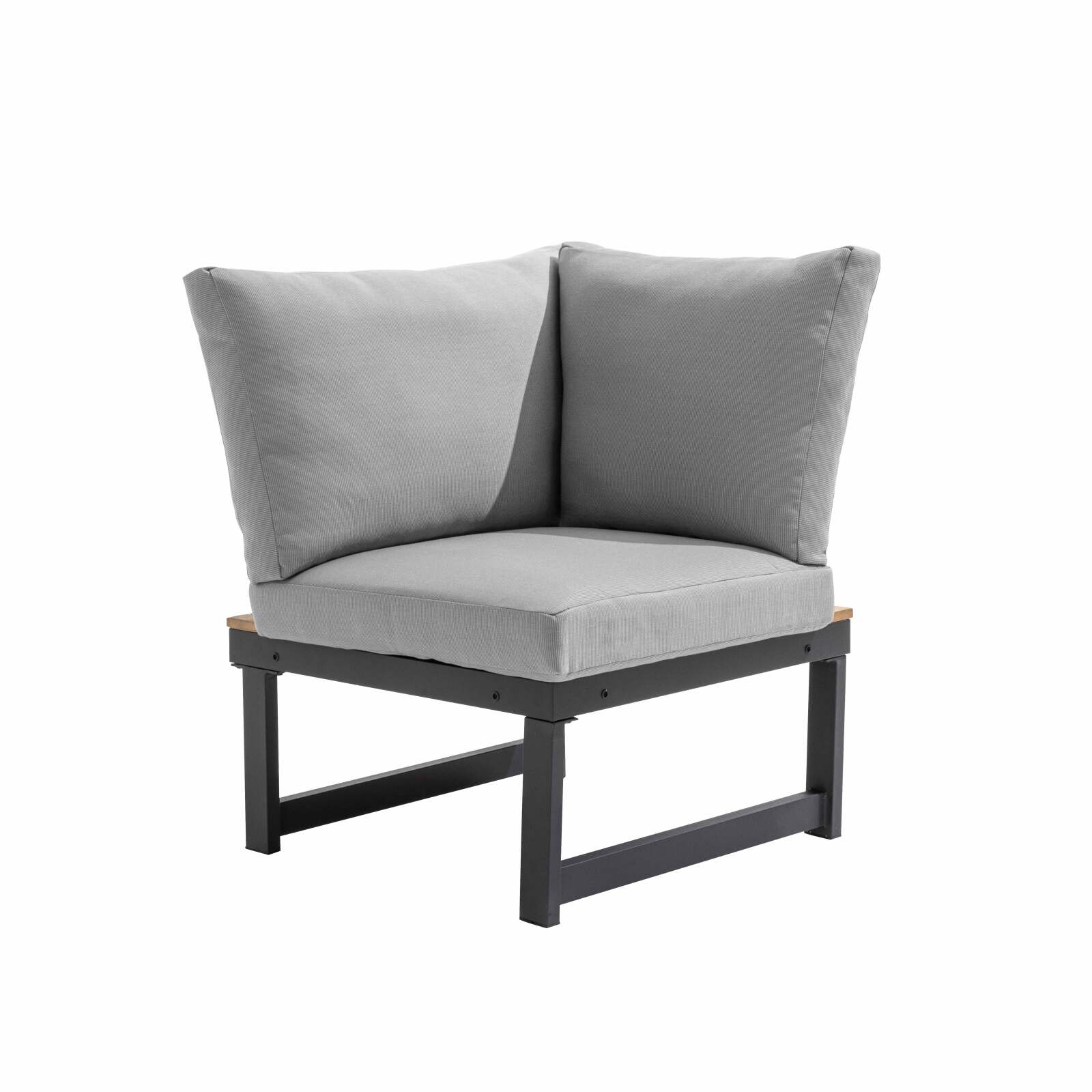 Ecksofa-Gartenlounge-Set für 6 Personen aus Aluminium und FSC®-zertifiziertem Holz