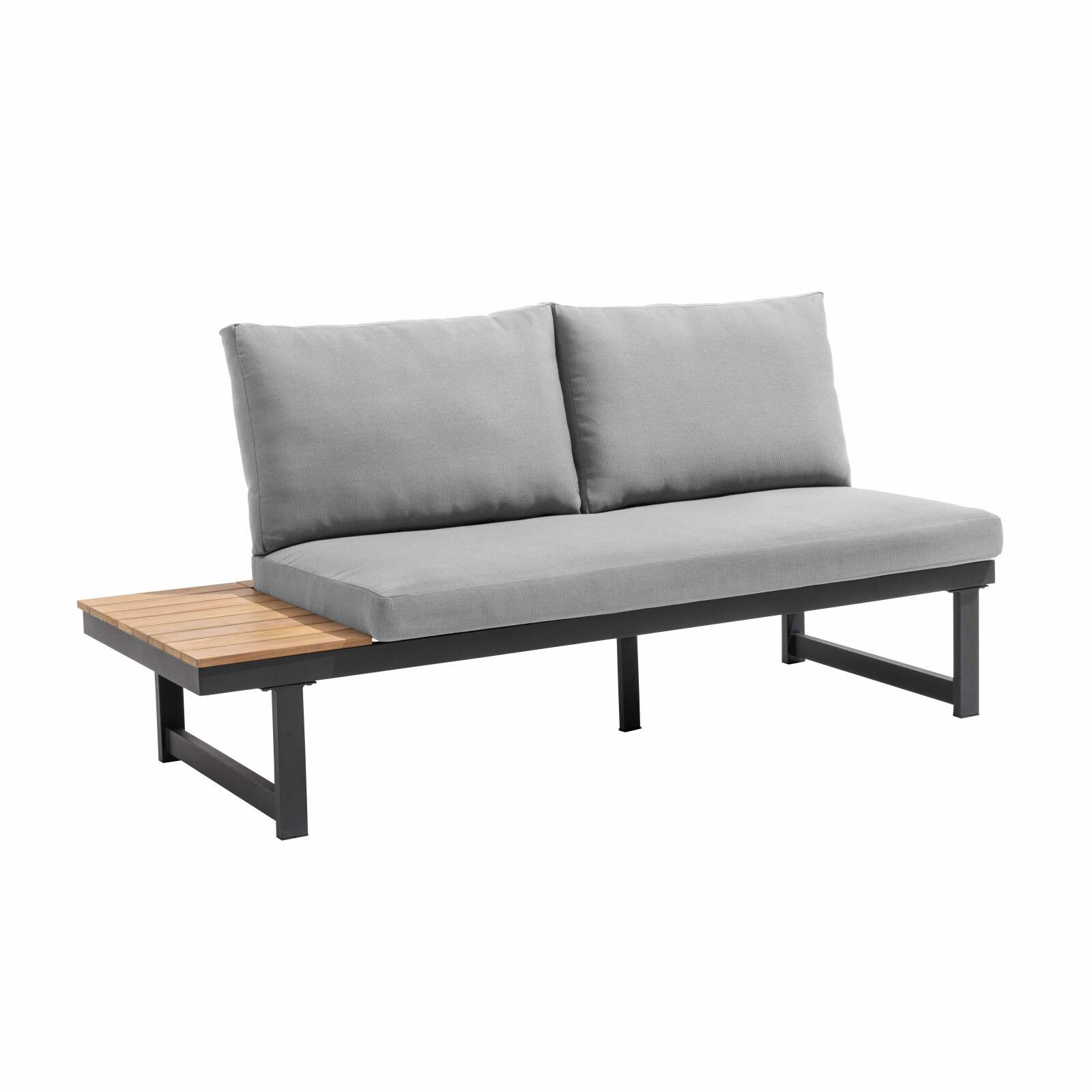 Ecksofa-Gartenlounge-Set für 6 Personen aus Aluminium und FSC®-zertifiziertem Holz
