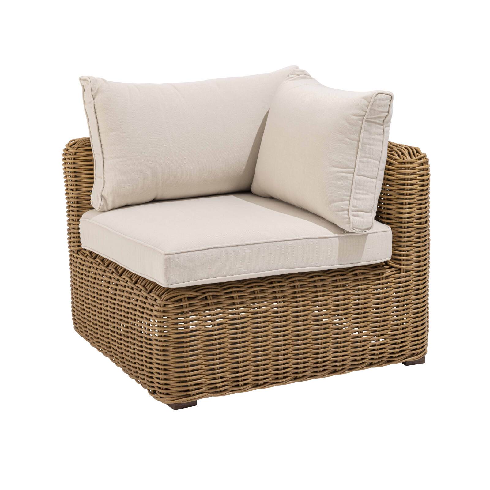 Ecksofa-Gartenlounge-Set mit 5 Sitzplätzen aus geflochtenem Kunstharz