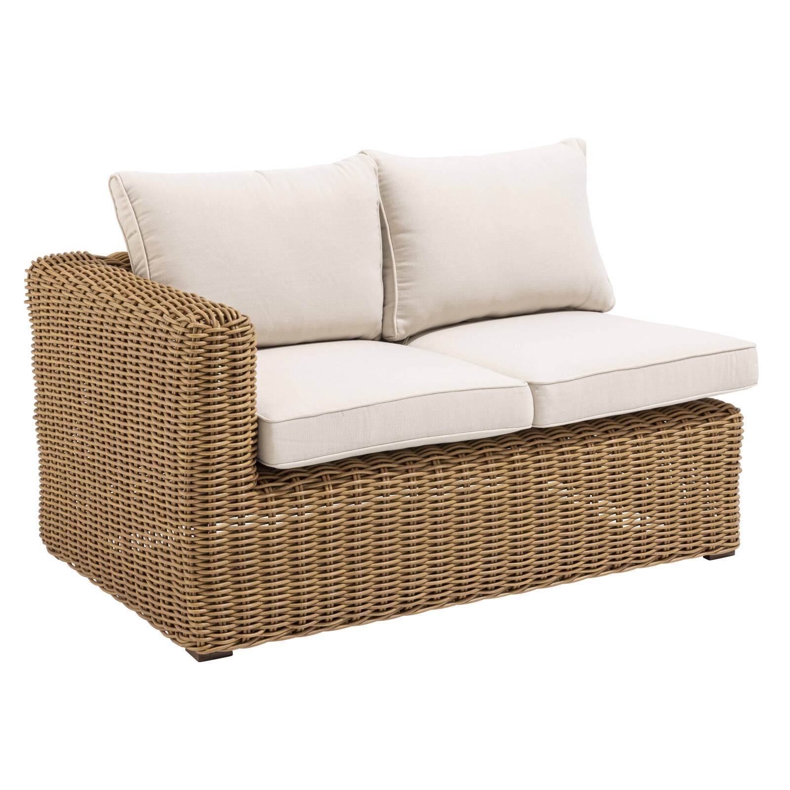 Ecksofa-Gartenlounge-Set mit 5 Sitzplätzen aus geflochtenem Kunstharz