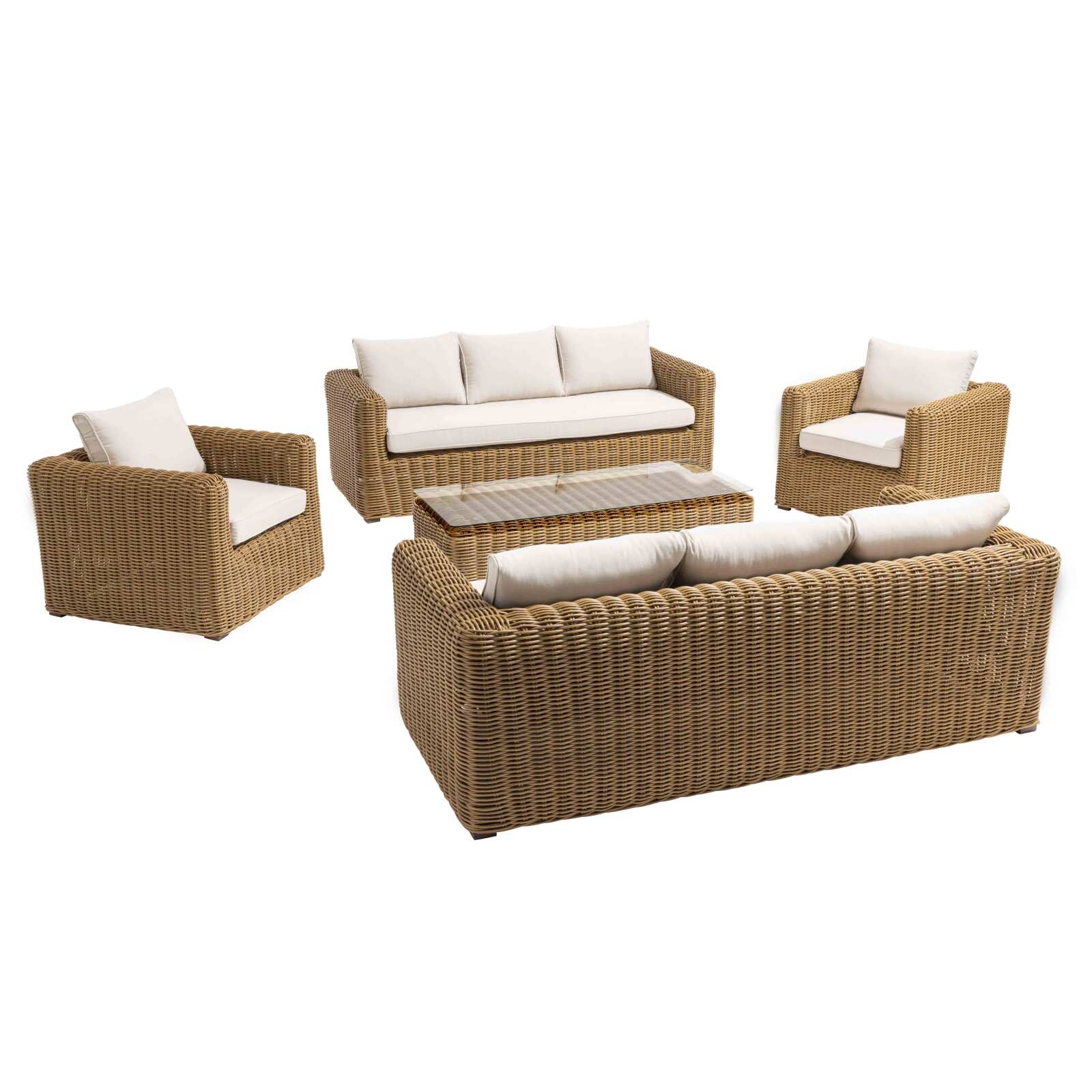 Gartenlounge-Set für 8 Personen aus geflochtenem Harz Gartenlounge-Set für 8 Personen aus geflochtenem Harz