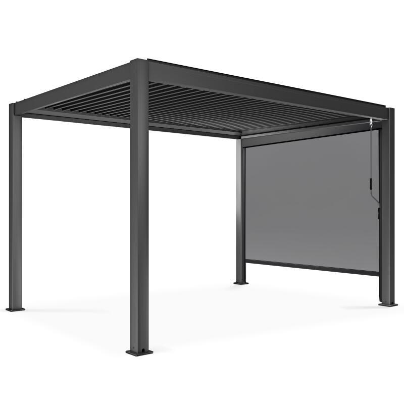 Selbsttragende bioklimatische Aluminium-Pergola mit 3x4m und 1, 2 oder 3 Markisen