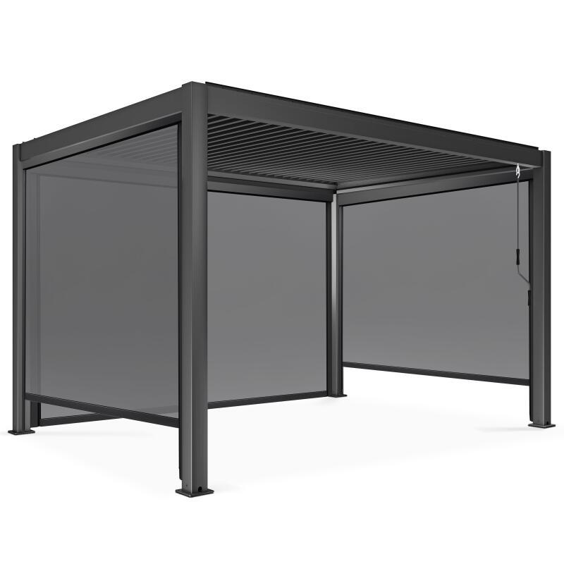Selbsttragende bioklimatische Aluminium-Pergola mit 3x4m und 1, 2 oder 3 Markisen