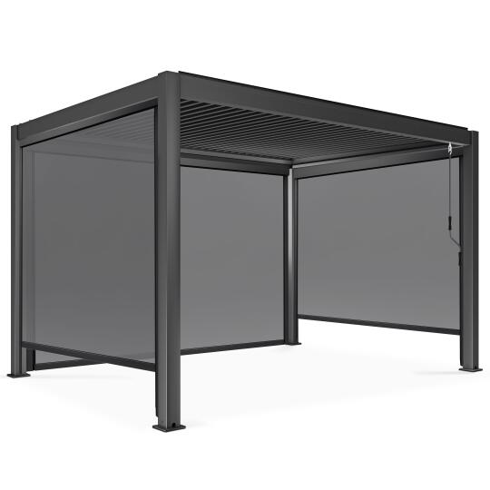Selbsttragende bioklimatische Aluminium-Pergola mit 3x4m und 1, 2 oder 3 Markisen