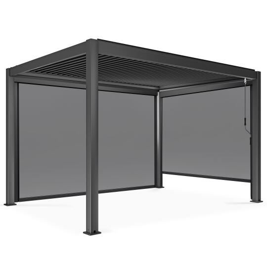 Selbsttragende bioklimatische Aluminium-Pergola mit 3x4m und 1, 2 oder 3 Markisen