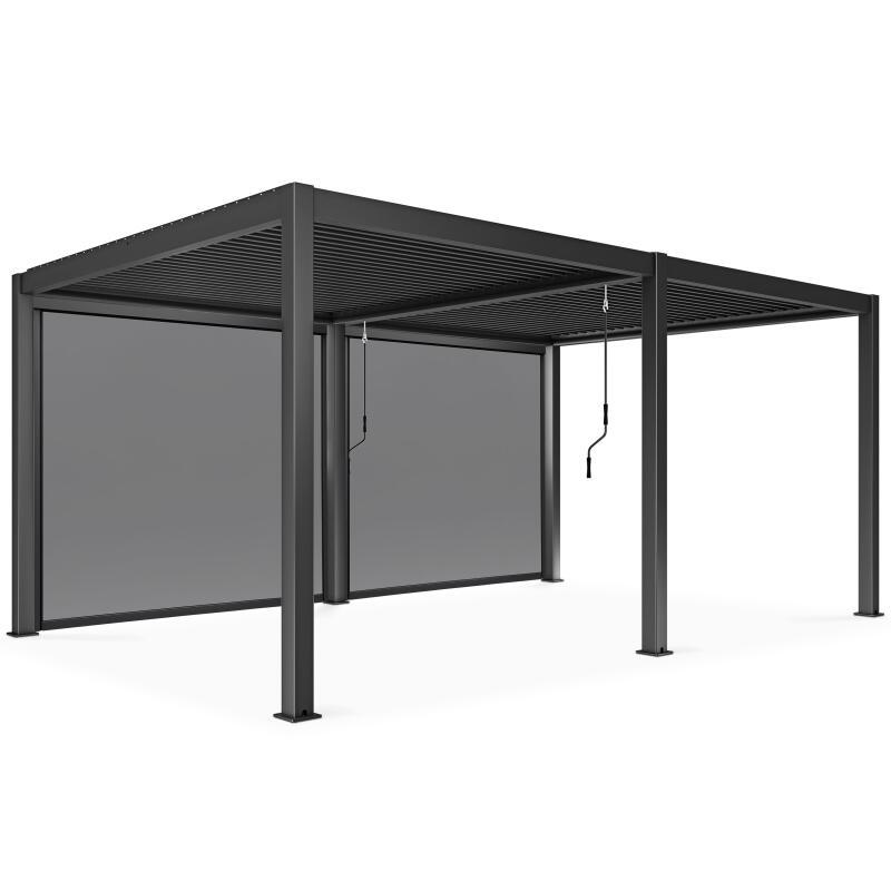 Selbsttragende bioklimatische Aluminium-Pergola 3x6m mit 2 oder 4 Markisen