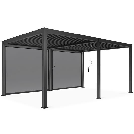 Bioklimatische Pergola 3x6m freistehend mit 2 oder 4 Markisen | Oviala