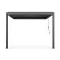 Bioklimatische Pergola mit einer Größe von 3x3m aus Aluminium, angelehnt, mit 1, 2 oder 3 Markisen
