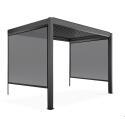 Bioklimatische Pergola mit einer Größe von 3x3m aus Aluminium, angelehnt, mit 1, 2 oder 3 Markisen