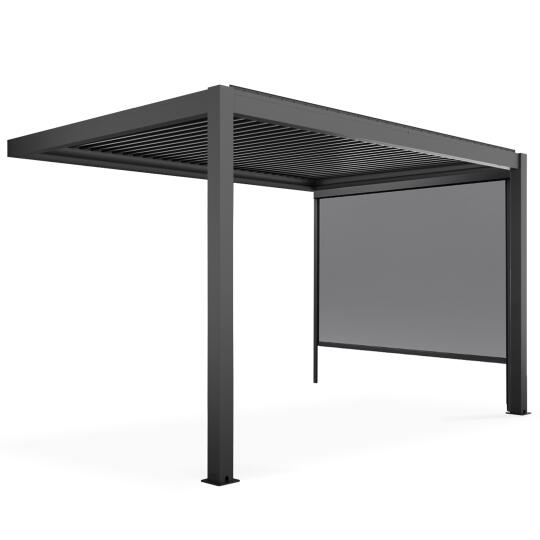 Bioklimatische Pergola 3x4m aus Aluminium mit 1, 2 oder 3 Markisen | Oviala
