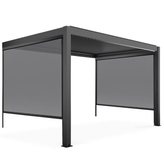 Bioklimatische Pergola 3x4m aus Aluminium mit 1, 2 oder 3 Markisen | Oviala