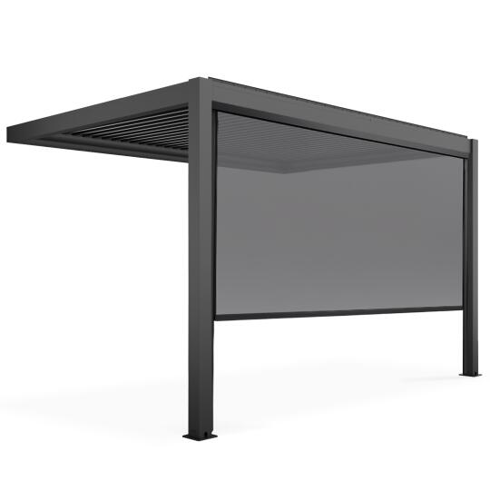 Angebaute bioklimatische Pergola 3x4m aus Aluminium mit 1, 2 oder 3 Markisen
