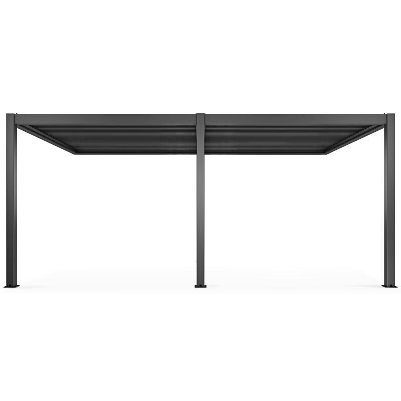 Bioklimatische Pergola 3x6m aus Aluminium mit 2 oder 4 angelehnten Markisen
