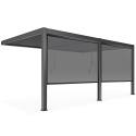 Bioklimatische Pergola 3x6m aus Aluminium mit 2 oder 4 angelehnten Markisen