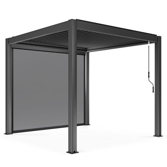 Freistehende bioklimatische Pergola aus Aluminium mit 3x3m und 1, 2 oder 3 Markisen