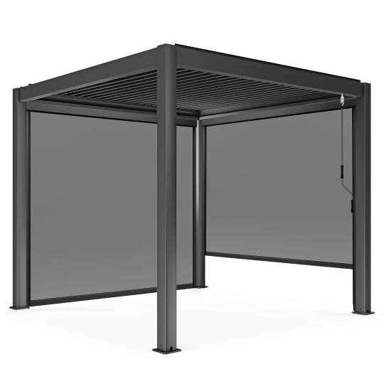 Freistehende bioklimatische Pergola aus Aluminium mit 3x3m und 1, 2 oder 3 Markisen