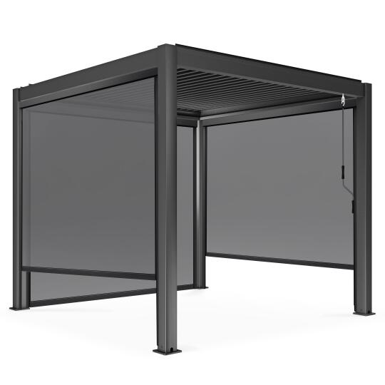 Freistehende bioklimatische Pergola aus Aluminium mit 3x3m und 1, 2 oder 3 Markisen