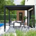 Freistehende bioklimatische Pergola aus Aluminium mit 3x3m und 1, 2 oder 3 Markisen