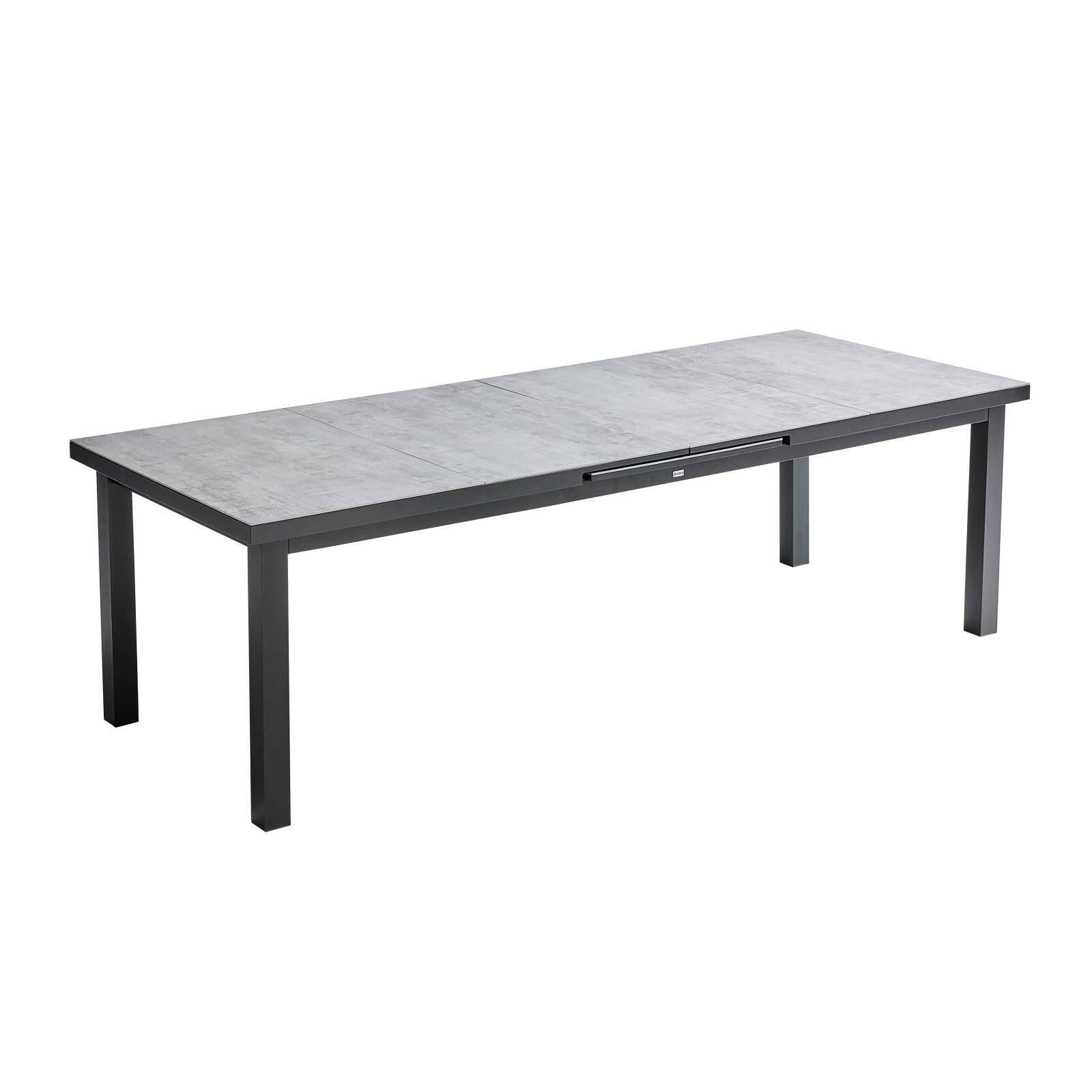 Rechteckiger, ausziehbarer Garten-Tisch (256/320 x 100 x 76 cm) aus Aluminium und DPC Rechteckiger, ausziehbarer Garten-Tisch (256/320 x 100 x 76 cm) aus Aluminium und DPC