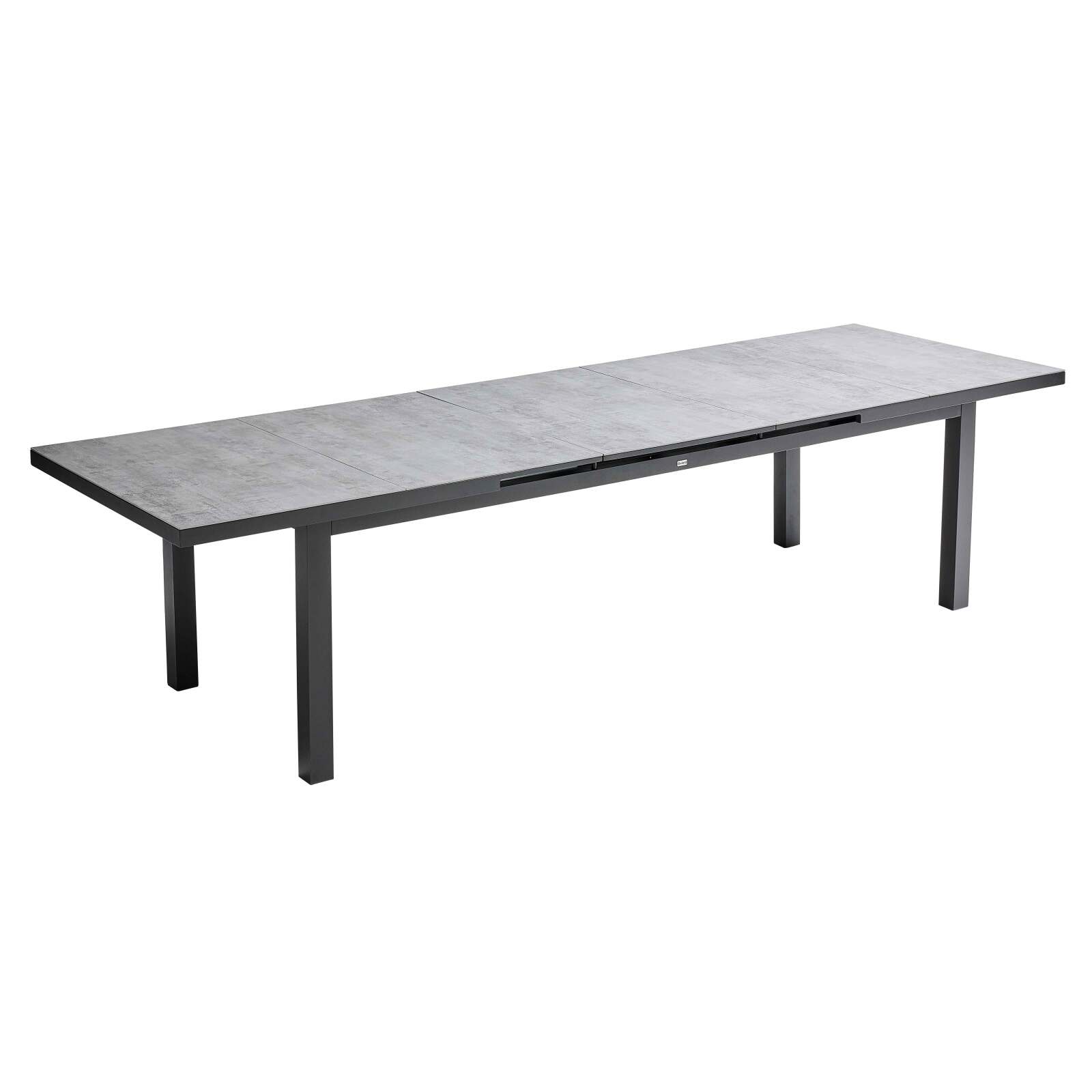 Rechteckiger, ausziehbarer Garten-Tisch (256/320 x 100 x 76 cm) aus Aluminium und DPC Rechteckiger, ausziehbarer Garten-Tisch (256/320 x 100 x 76 cm) aus Aluminium und DPC