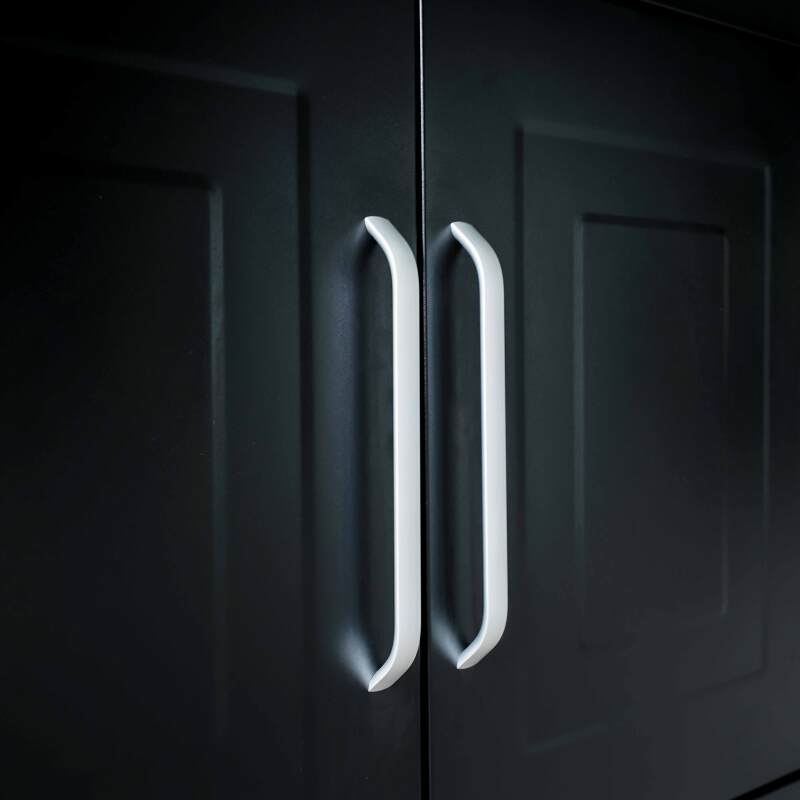 Spülenschrank mit 2 Türen aus schwarzem Stahl für die Outdoor-küche