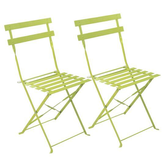 Set aus 2 klappbaren Bistro-Gartenstühlen