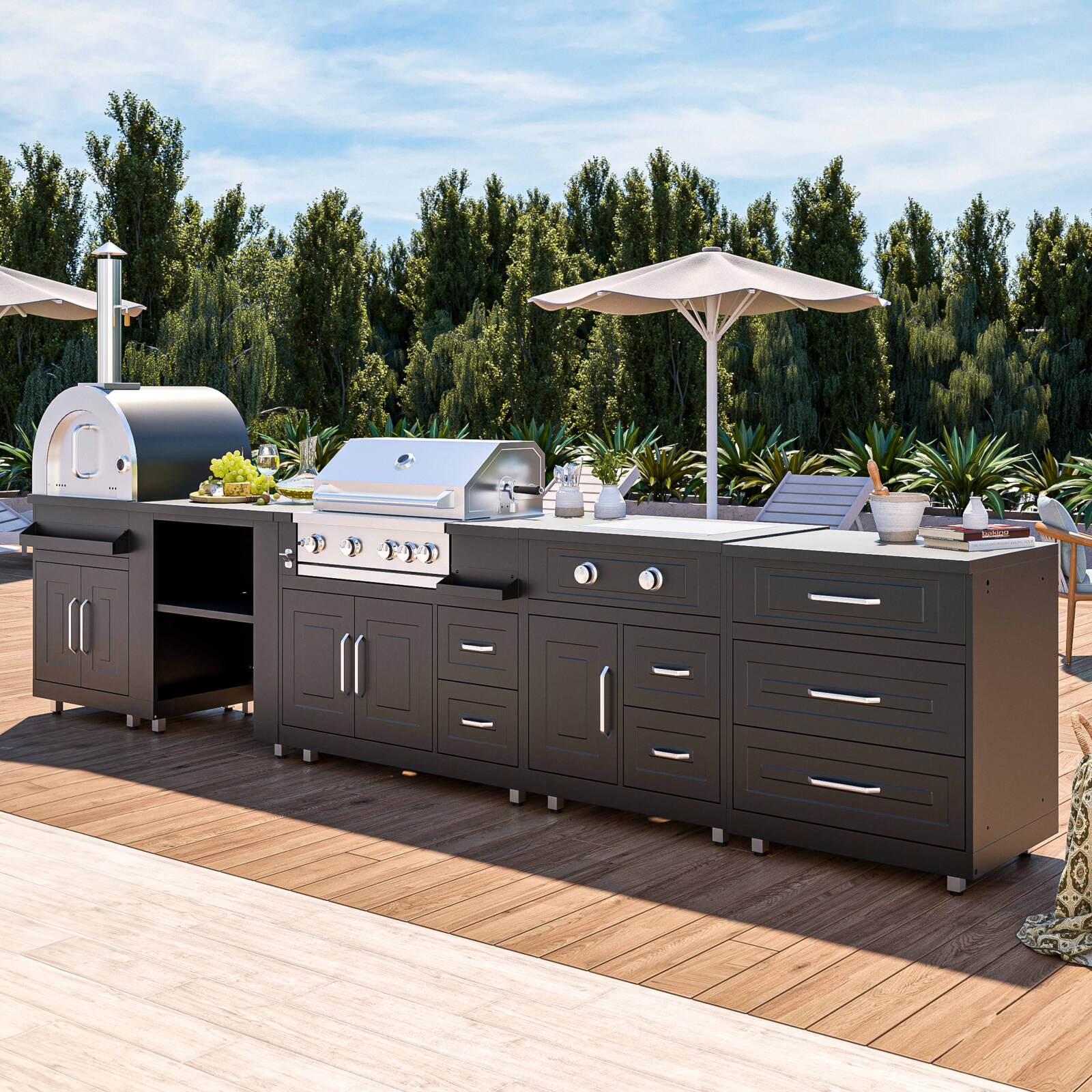 Edelstahl-Gasherdmodul mit 2 Brennern für die Outdoor-küche