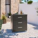 Schwarze 6-teilige Outdoor-Küche aus Stahl mit Kochmodul