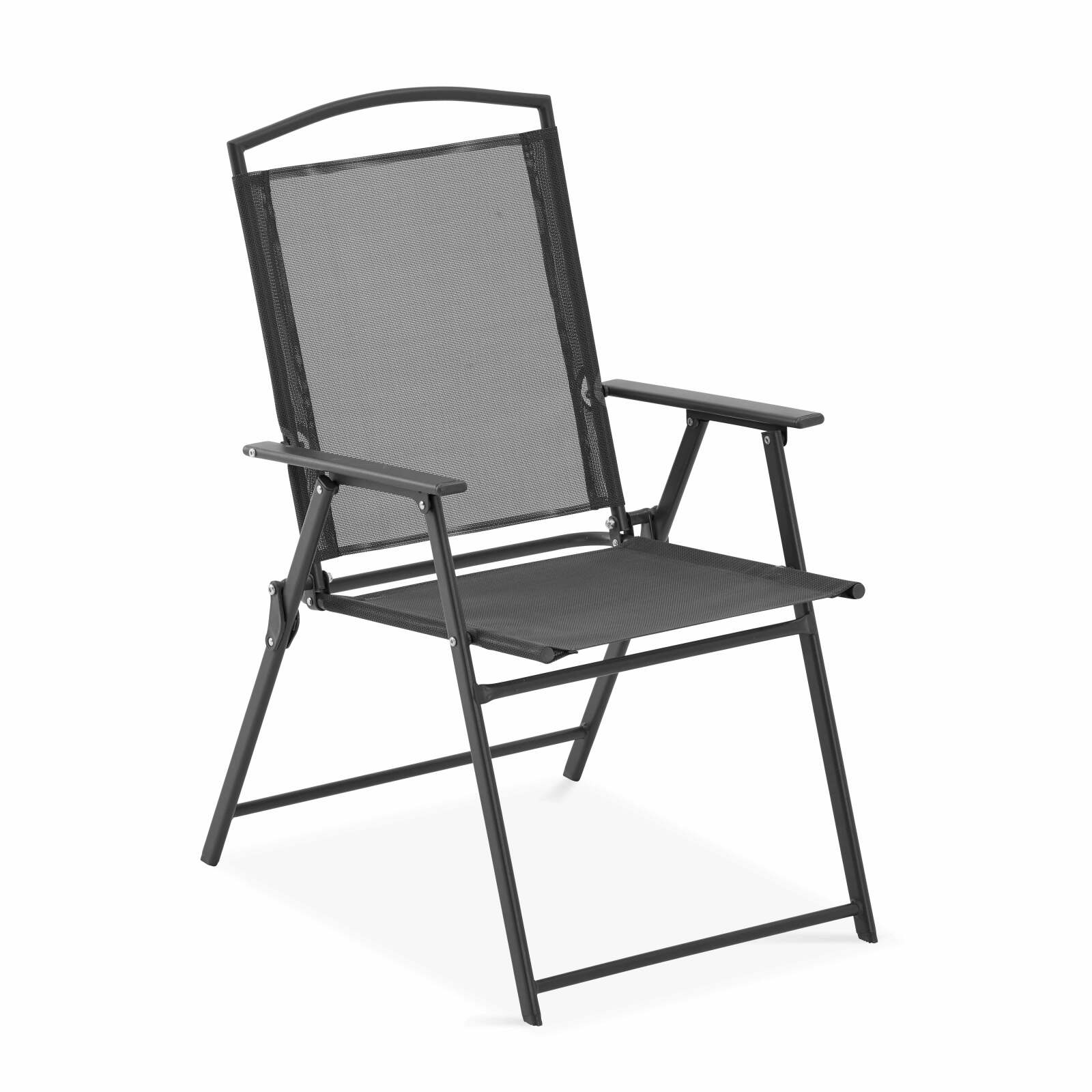 Rechteckiger Gartentisch 140 x 80 cm, 6 Stühle mit Armlehnen und einem Sonnenschirm 